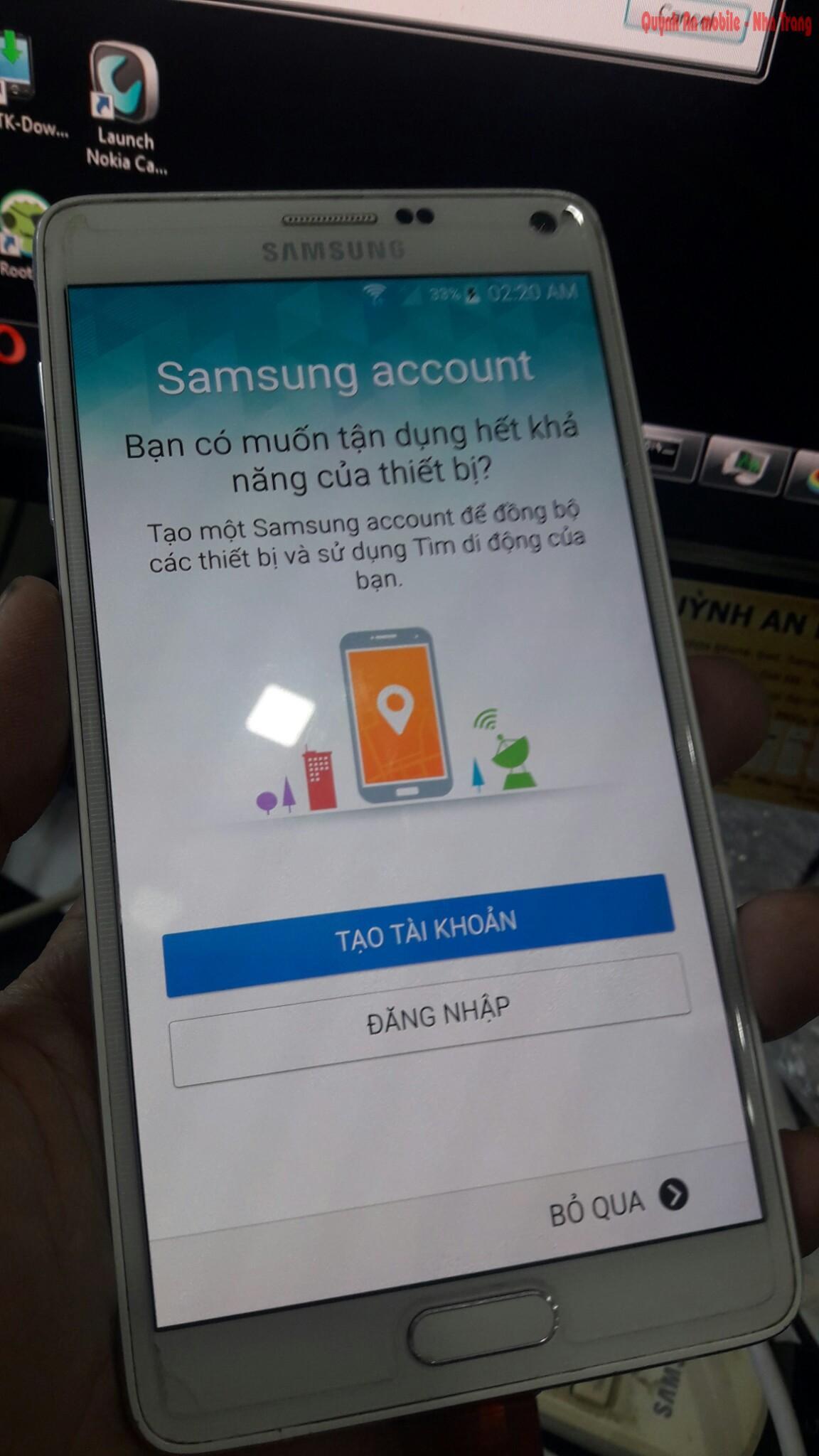 Sau khi xóa tài khoản samsung cũ trên máy tại Quỳnh An mobile, khách hàng có thể đăng nhập 1 tài khoản khác hoặc bỏ qua việc nhập tài khoản và tiếp tục sử dụng chiếc điện thoại của mình