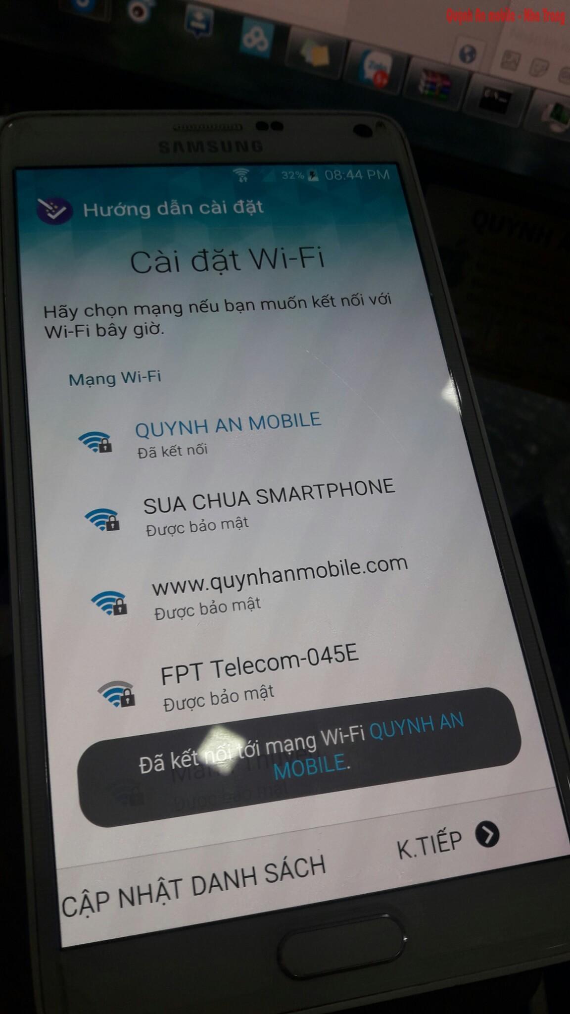 Sau khi xóa tài khoản Samsung trên note 4 verizon SM-N910V tại Quỳnh An mobile