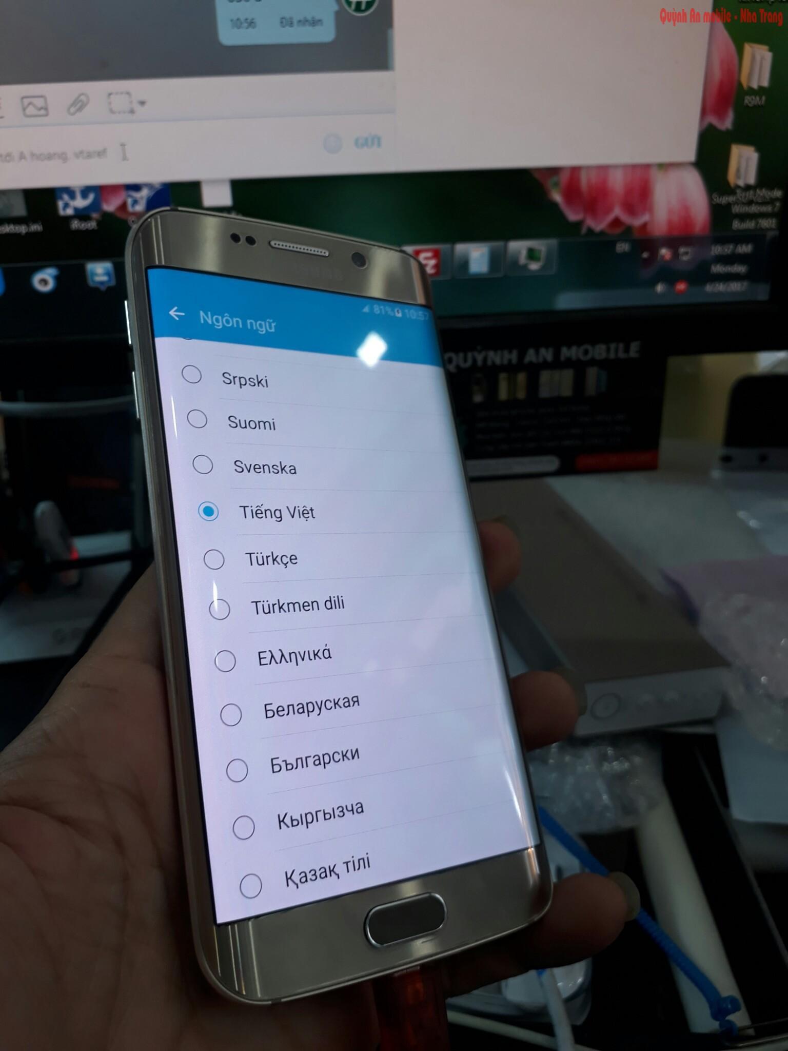 Unlock và nạp tiếng Việt cho Samsung galaxy S6 edge tại Nha Trang mã máy SM-G925F