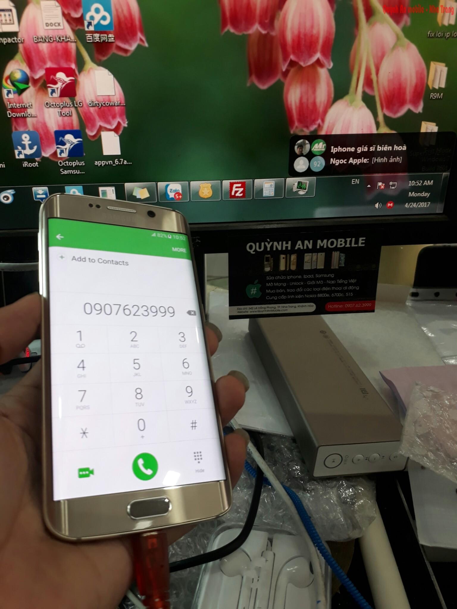 Unlock và nạp tiếng Việt cho Samsung galaxy S6 edge tại Nha Trang mã máy SM-G925F